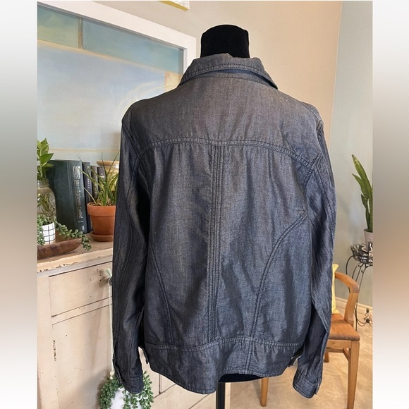Tahari Jacket Black Sheen XL Lightweight Snap Buttons Pintuck Front Party Casual - Picture 4 of 11